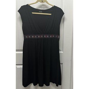 Nicole Miller Summer Dress Black Sleeveless Empire Waist Embellished Size 10
